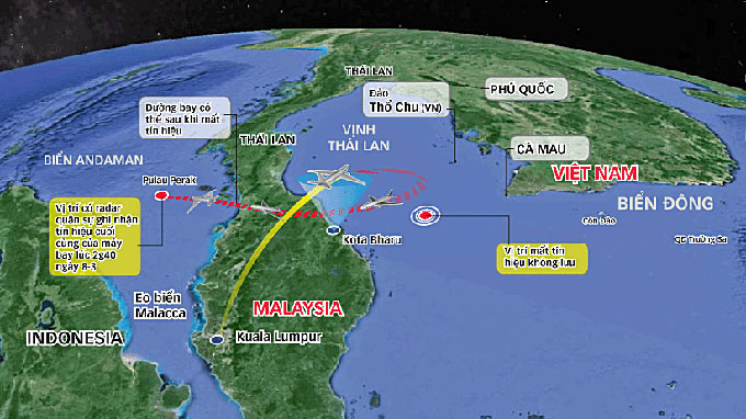 Chấn động thông tin máy bay Malaysia MH370 bay tới Malacca