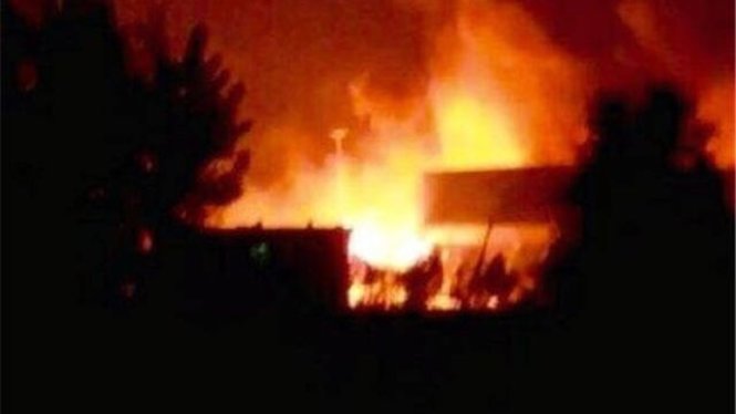 Hình ảnh vụ nổ được đưa lên mạng Sina Weibo