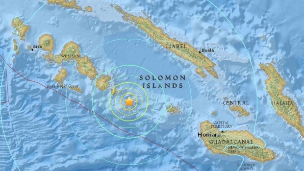 Động đất mạnh 7.0 độ Richter ngoài khơi quần đảo Solomon