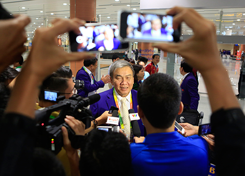 Trả lời b&aacute;o ch&iacute;, &ocirc;ng Th&agrave;nh n&oacute;i: "Đo&agrave;n Thể thao Việt Nam đ&atilde; sẵn s&agrave;ng chinh phục những th&agrave;nh t&iacute;ch cao nhất của đại hội".