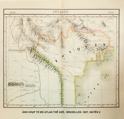 Tấm bản đồ số 97, một trong nhiều tấm bản đồ trong bộ Atlas thế giới của  Philippe Vandermaelen khẳng định chủ quyền của Việt Nam  đối với hai quần đảo Hoàng Sa và Trường Sa.