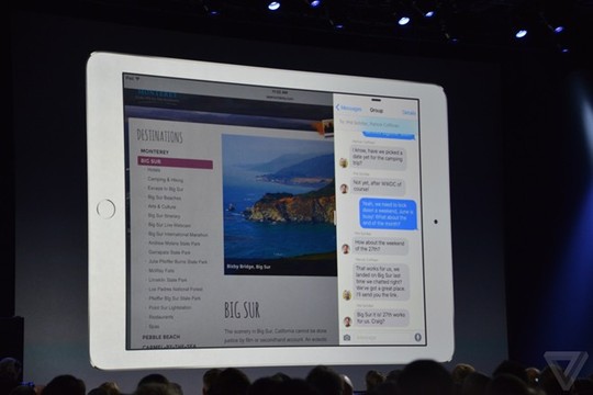 iOS 9 cho phép iPad chạy đa nhiệm nhiều ứng dụng cùng lúc khá mượt.