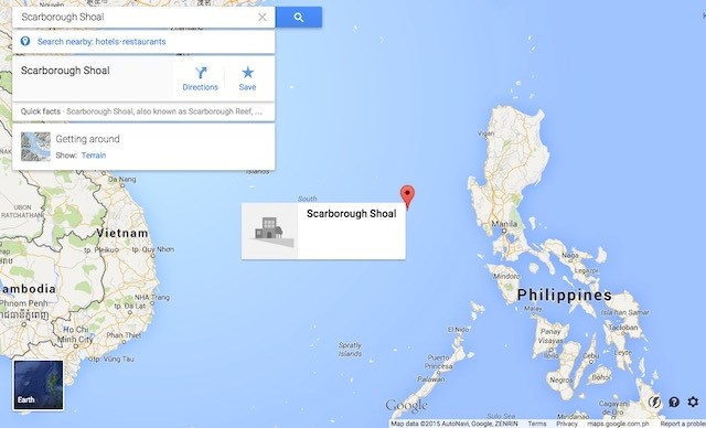 Google loại tên Trung Quốc khỏi bãi cạn tranh chấp với Philippines