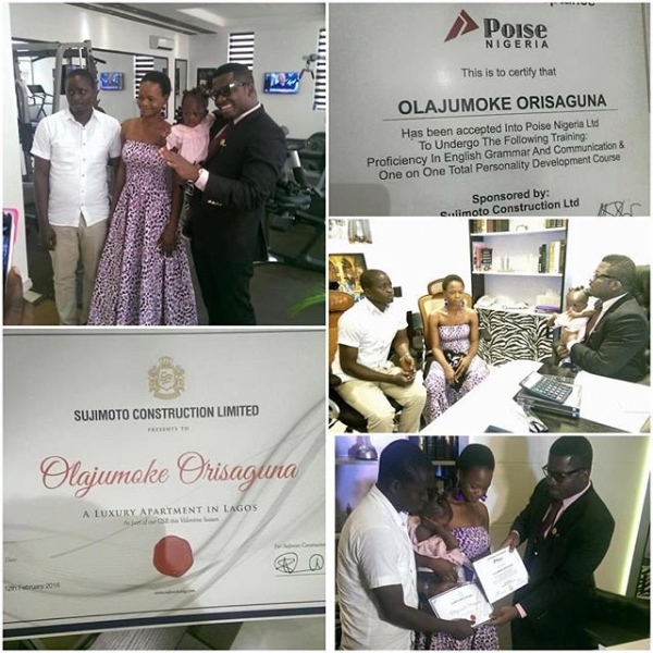 Ngoài việc được tạo điều kiện trong công việc, Olajumoke Orisaguna còn được trao một căn hộ cao cấp và được tặng suất học tiếng Anh để nâng cao kỹ năng trong công việc.