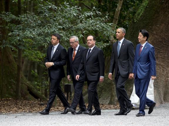 Các nhà lãnh đạo G7 tại đền Shinto Ise  (Nguồn: Reuters)