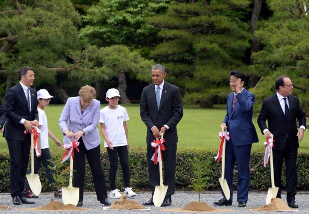 Các nhà lãnh đạo G7 tại đền Shinto Ise  (Nguồn: Reuters)