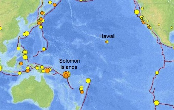 Động đất mạnh 6,7 độ richter ngoài khơi quần đảo Solomon