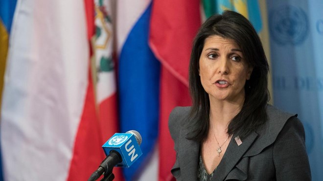 Palestine chỉ trích "thái độ thù địch" của Đại sứ Mỹ Nikki Haley