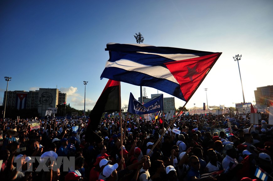  Cuba míttinh kỷ niệm Ngày Quốc tế Lao động 1/5. (Ảnh: Lê Hà/TTXVN)