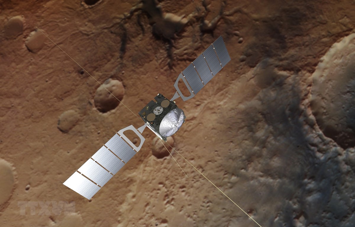 Hình ảnh bề mặt Sao Hỏa được chụp bởi thiết bị radar có độ phân giải cao của tàu vũ trụ Mars Express. (Ảnh: AFP/ TTXVN)