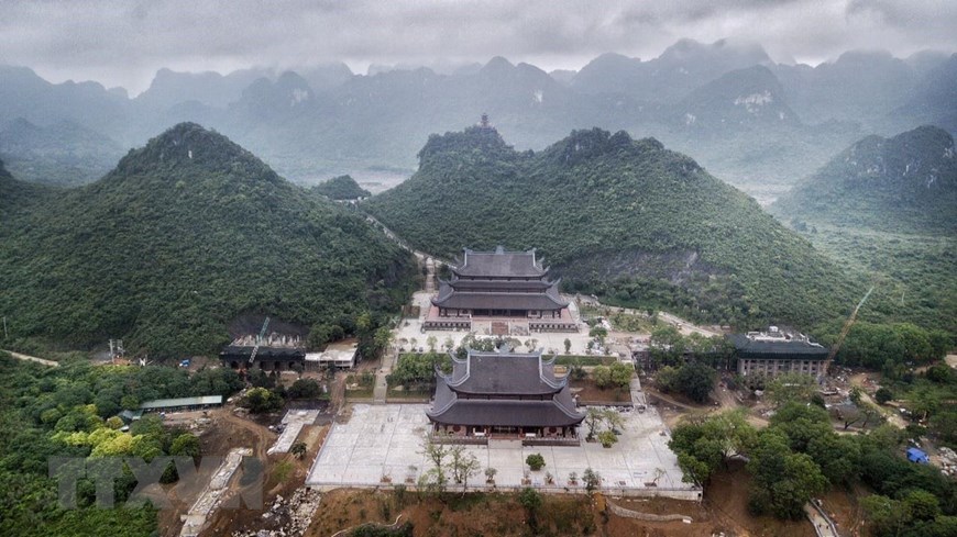  Điện Tam thế nhìn từ trên cao. (Ảnh: Thành Đạt/TTXVN)