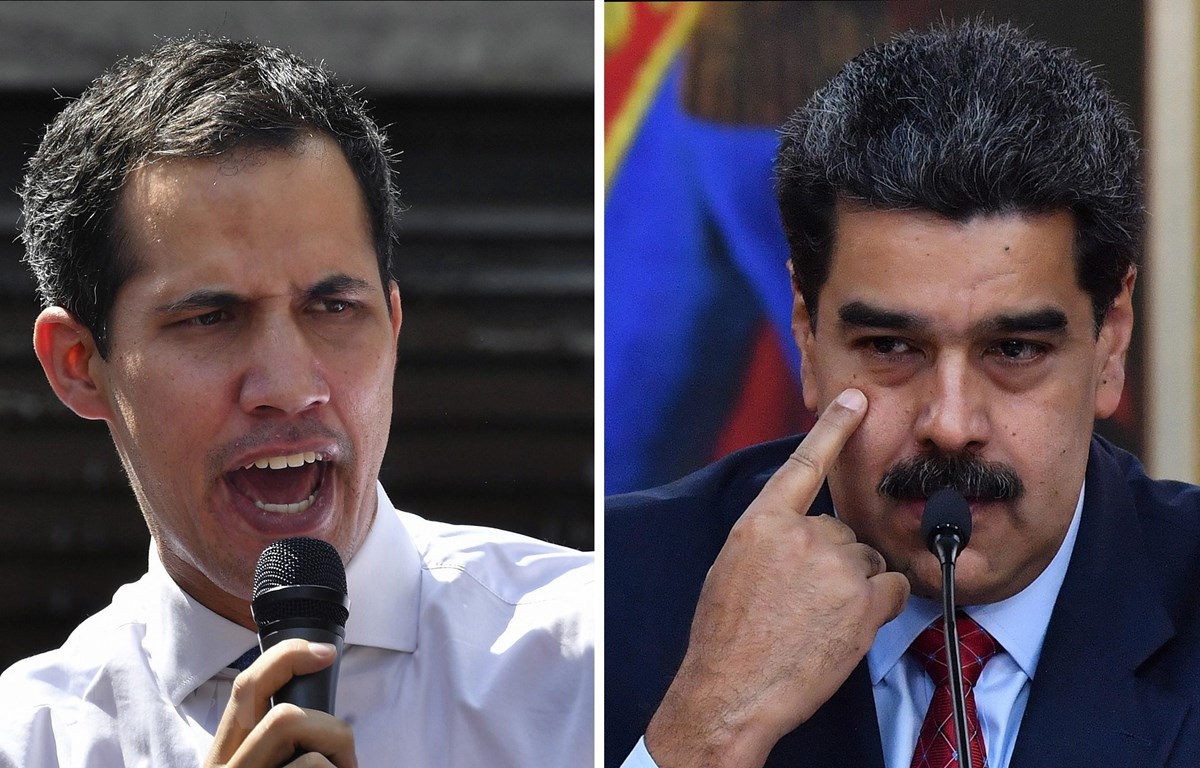 Tổng thống Venezuela Nicolas Maduro (phải) và thủ lĩnh phe đối lập Juan Guaido (trái). (Ảnh: AFP/TTXVN)