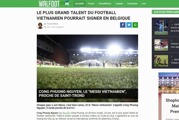 Bao chi Bi: Cong Phuong la tai nang sang gia nhat cua bong da Viet Nam hinh anh 1