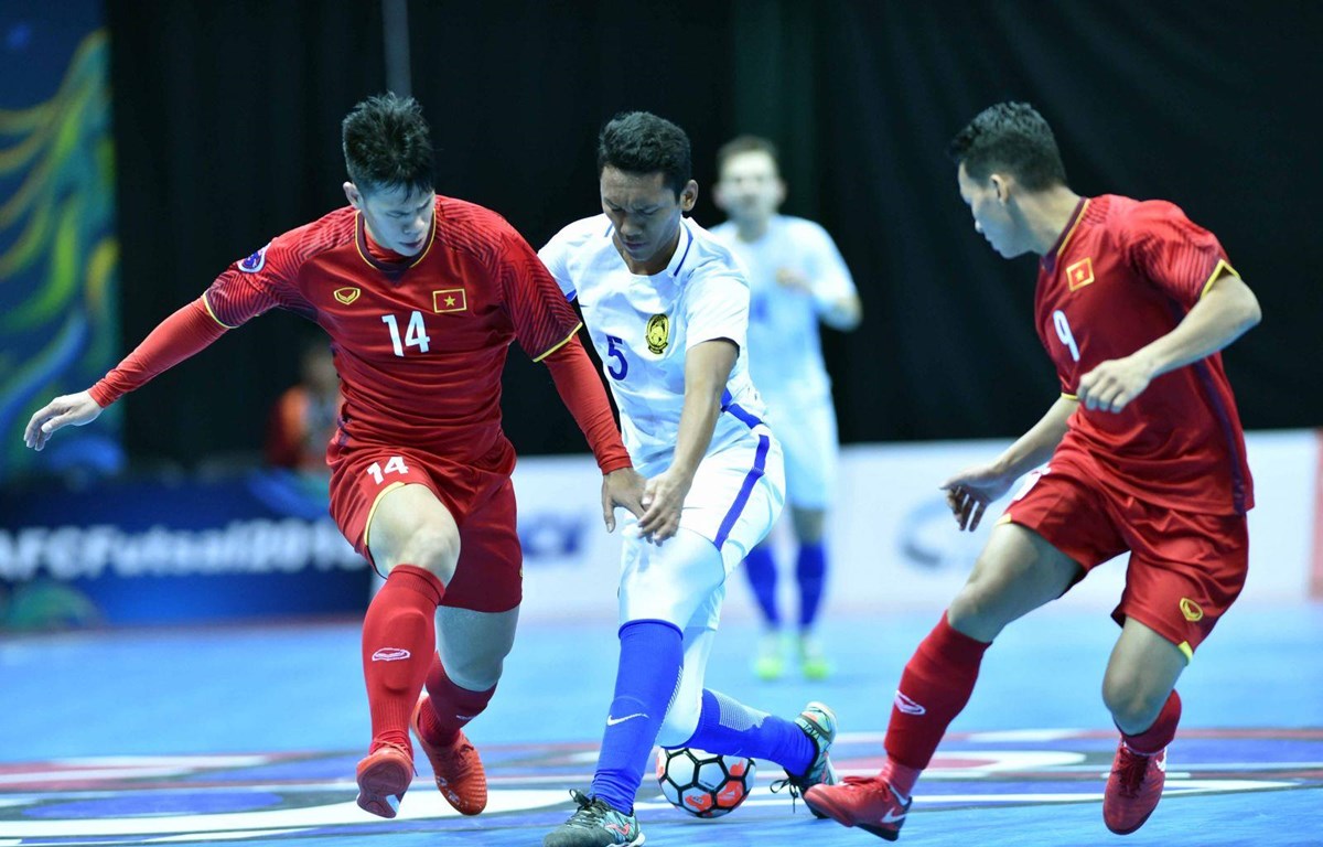 Tuyển Futsal Việt Nam sẽ đối đầu với Malaysia tại vòng bảng. (Nguồn: VFF)