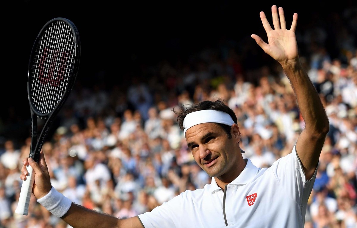 Federer thắng trận 100 tại Wimbledon. (Nguồn: Getty Images)