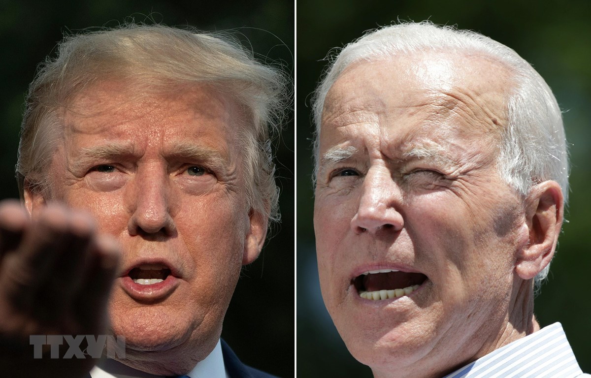 Ứng cử viên Joe Biden (trái) tại và Tổng thống Mỹ Donald Trump. (Ảnh: AFP/TTXVN)