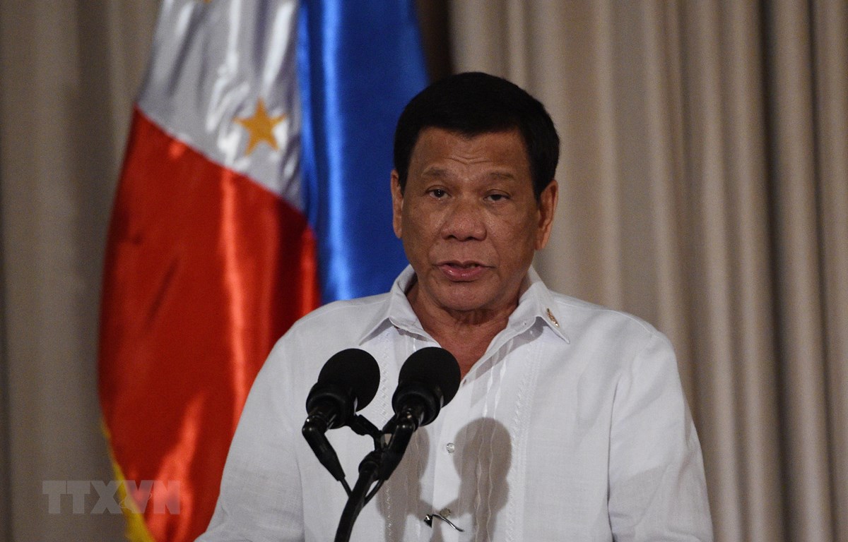 Tổng thống Philippines Rodrigo Duterte phát biểu tại Manila. (Ảnh: AFP/TTXVN)