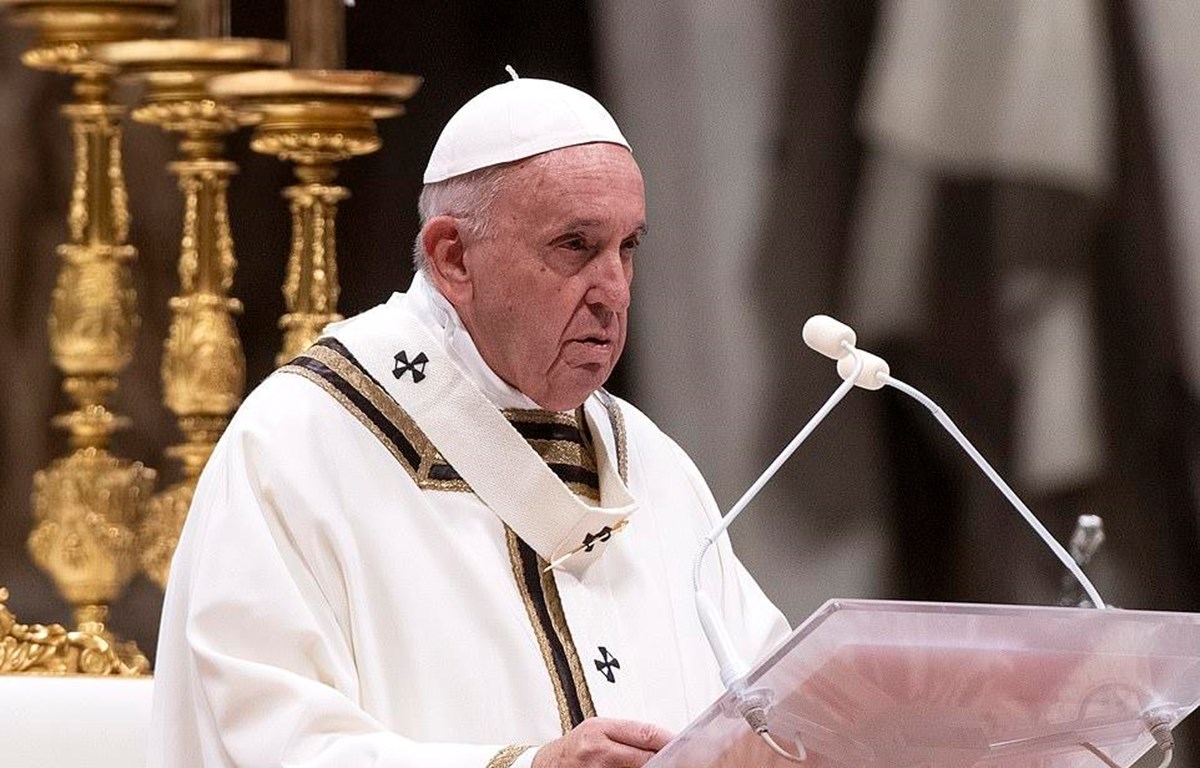 Giáo hoàng Francis đã chủ trì thánh lễ mừng Chúa Giáng sinh. (Nguồn: EPA)