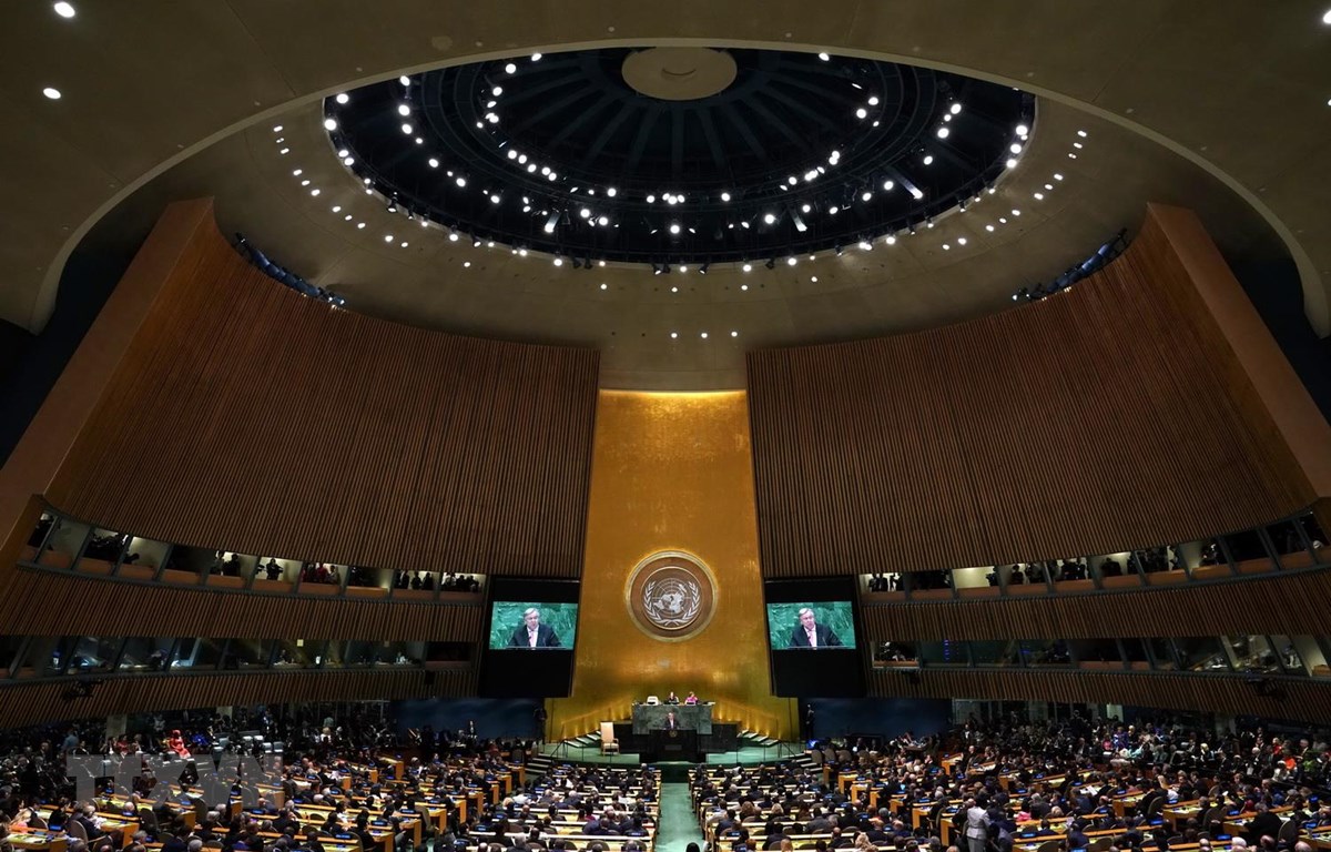 Một phiên hợp của Đại hội đồng Liên hợp quốc. (Ảnh: TTXVN)