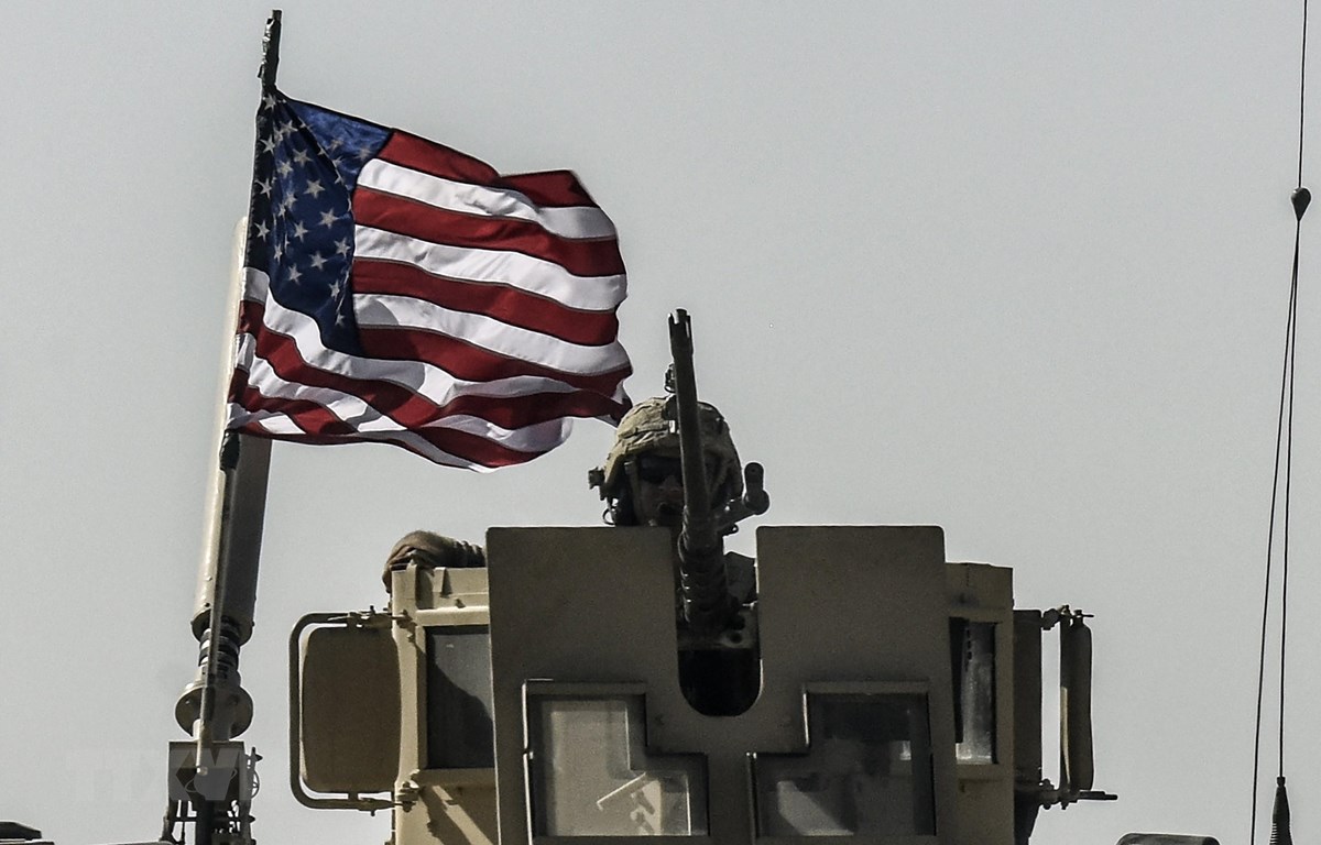 Binh sỹ Mỹ tại thị trấn Kobani, phía Bắc Syria ngày 29/9/2017. (Ảnh: AFP/TTXVN)