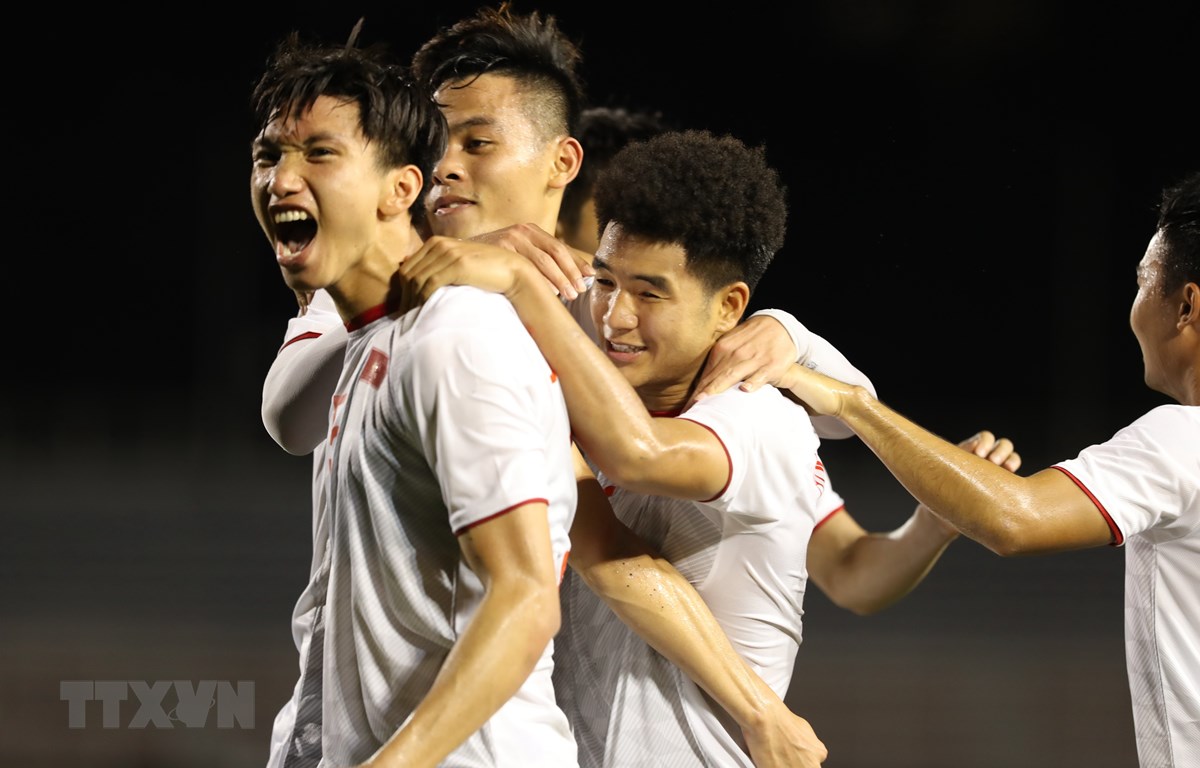 Đo&agrave;n Văn Hậu cho biết U22 Việt Nam kh&ocirc;ng c&oacute; được thể lực sung m&atilde;n nhất do thi đấu nhiều. (Ảnh: Ho&agrave;ng Linh/TTXVN)