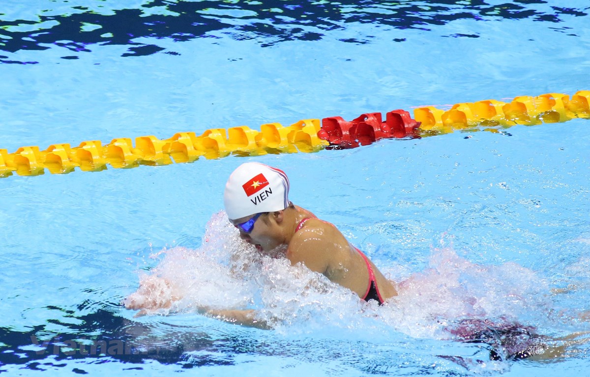 &Aacute;nh Vi&ecirc;n về nhất ở nội dung 200m hỗn hợp nữ. (Ảnh: Vietnam+)