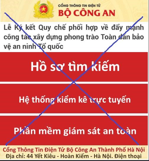 Phat hien trang mang mao danh Cong Thong tin dien tu Bo Cong an hinh anh 1