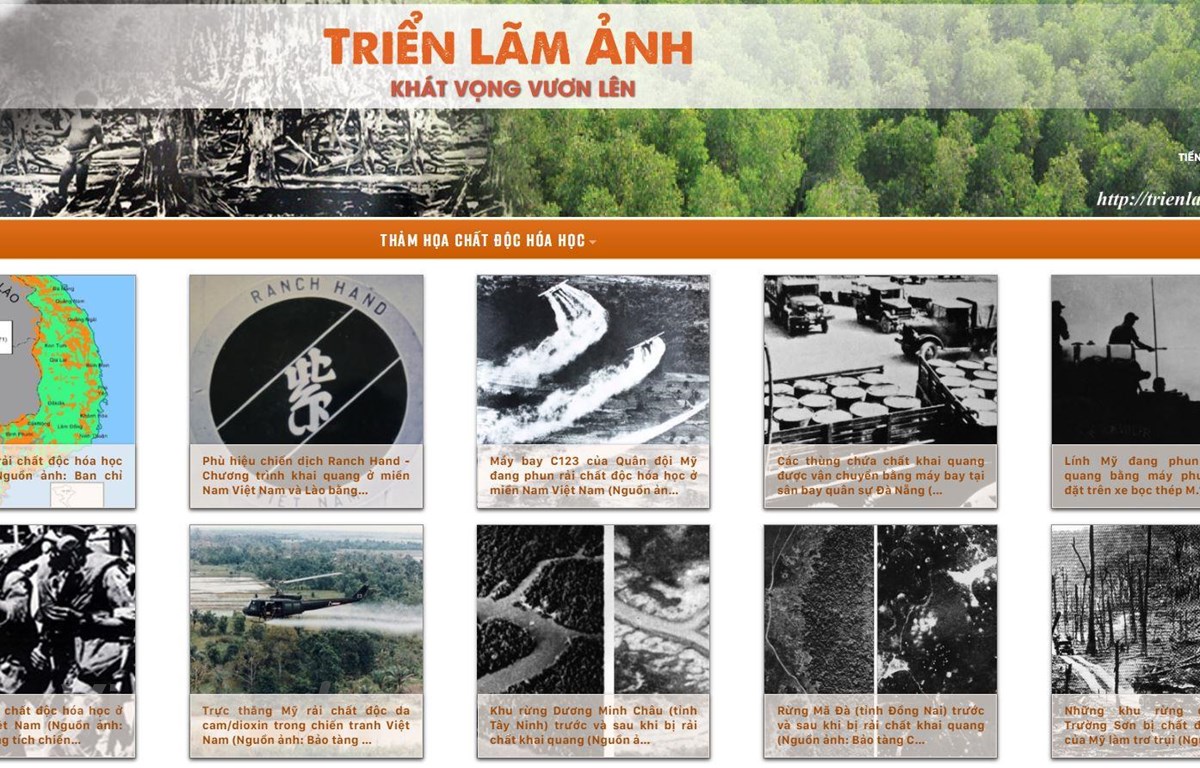 Triển lãm ảnh “Khát vọng vươn lên” được thực hiện trực tuyến trên địa chỉ website trienlamdacam.vn. (Ảnh: PV/Vietnam+)