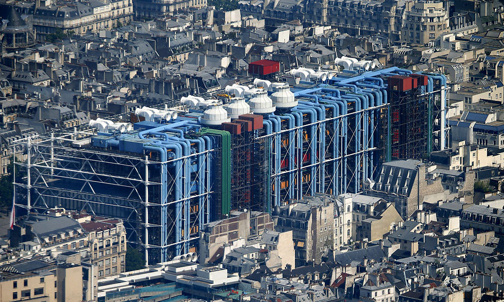Ảnh chụp cận cảnh hơn trung t&acirc;m Pompidou, 14/07/2013.