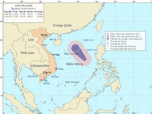 Xuất hiện áp thấp nhiệt đới trên khu vực Biển Đông