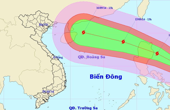 Bão Kalmaegi giật cấp 15