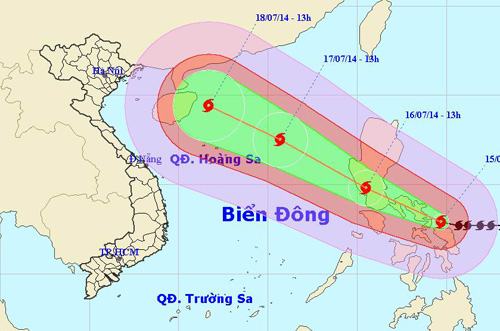 Bão Rammasun giật cấp 15