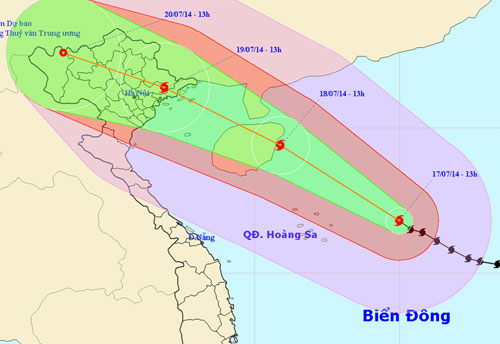 Bão số 2 giật cấp 16 chỉ còn cách Hoàng Sa 300 km