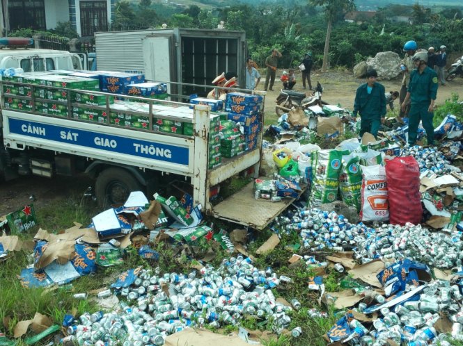 Hiện trường vụ tai nạn. Ảnh: Anh Khoa