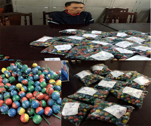 Số ph&aacute;o bi m&agrave; C&ocirc;ng an TP Thanh H&oacute;a bắt giữ s&aacute;ng 1- 1- Ảnh: H&agrave; Đồng.