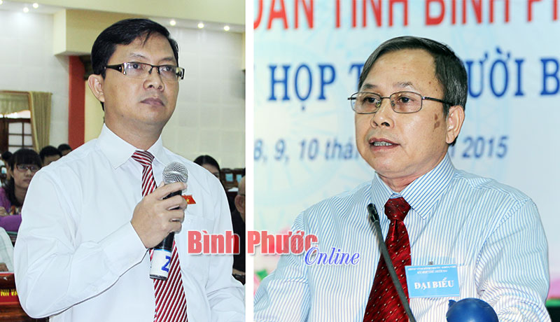 Đại biểu H&agrave; Anh Dũng chất vấn l&atilde;nh đạo Sở Y tế tại kỳ họp (b&ecirc;n phải). Gi&aacute;m đốc Sở Y tế Nguyễn đồng Th&ocirc;ng trả lời chất vấn tại kỳ họp (b&ecirc;n tr&aacute;i)