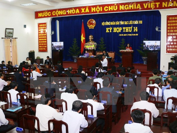 Quang cảnh phi&ecirc;n bế mạc kỳ họp Hội đồng Nh&acirc;n d&acirc;n tỉnh Bạc Li&ecirc;u kh&oacute;a VIII