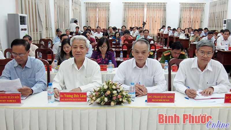 C&aacute;c đại biểu dự hội nghị Ban Chấp h&agrave;nh Đảng bộ thị x&atilde; Đồng Xo&agrave;i lần thứ 7