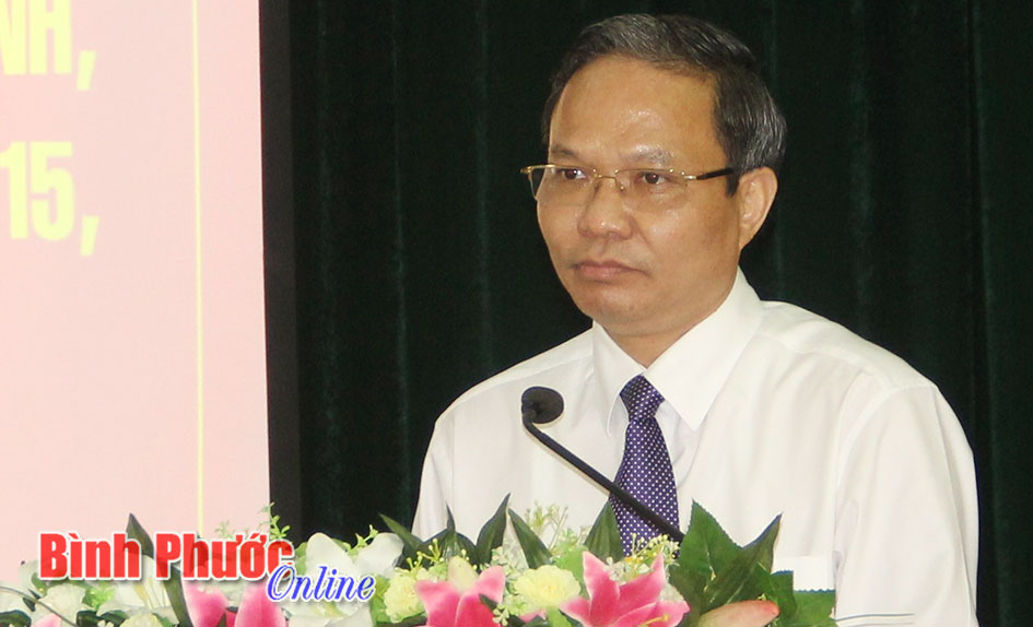Phó bí thư Tỉnh ủy Lê Văn Châu phát biểu chỉ đạo tại hội nghị