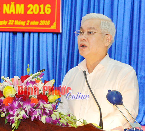 Đồng ch&iacute; B&iacute; thư Tỉnh ủy Nguyễn Văn Lợi ph&aacute;t biểu chỉ đạo tại hội nghị