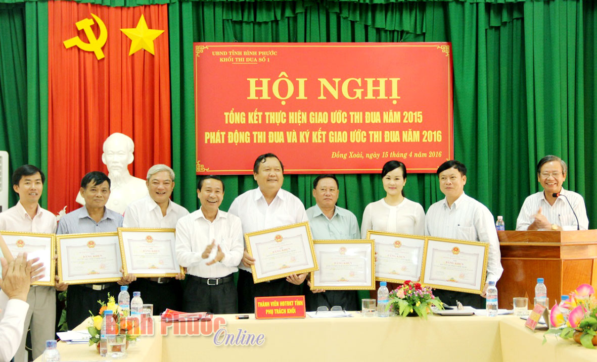 Đồng ch&iacute;  Nguyễn Văn  Dũng, Trưởng  ban  Tổ chức Tỉnh ủy tặng bằng khen của  UBND tỉnh  cho c&aacute;c đơn vị c&oacute; th&agrave;nh t&iacute;ch xuất sắc trong phong tr&agrave;o thi đua năm 2015 