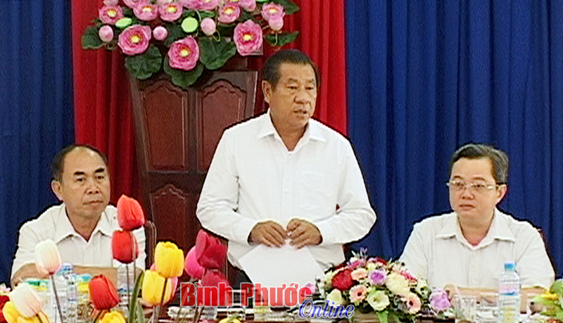 Chủ tịch UBBC tỉnh Nguyễn Tấn Hưng ph&aacute;t biểu tại buổi l&agrave;m việc - Ảnh: Văn T&acirc;m