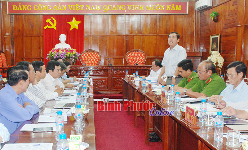 Phó chủ tịch UBND tỉnh Trần Ngọc Trai phát biểu tại buổi làm việc 