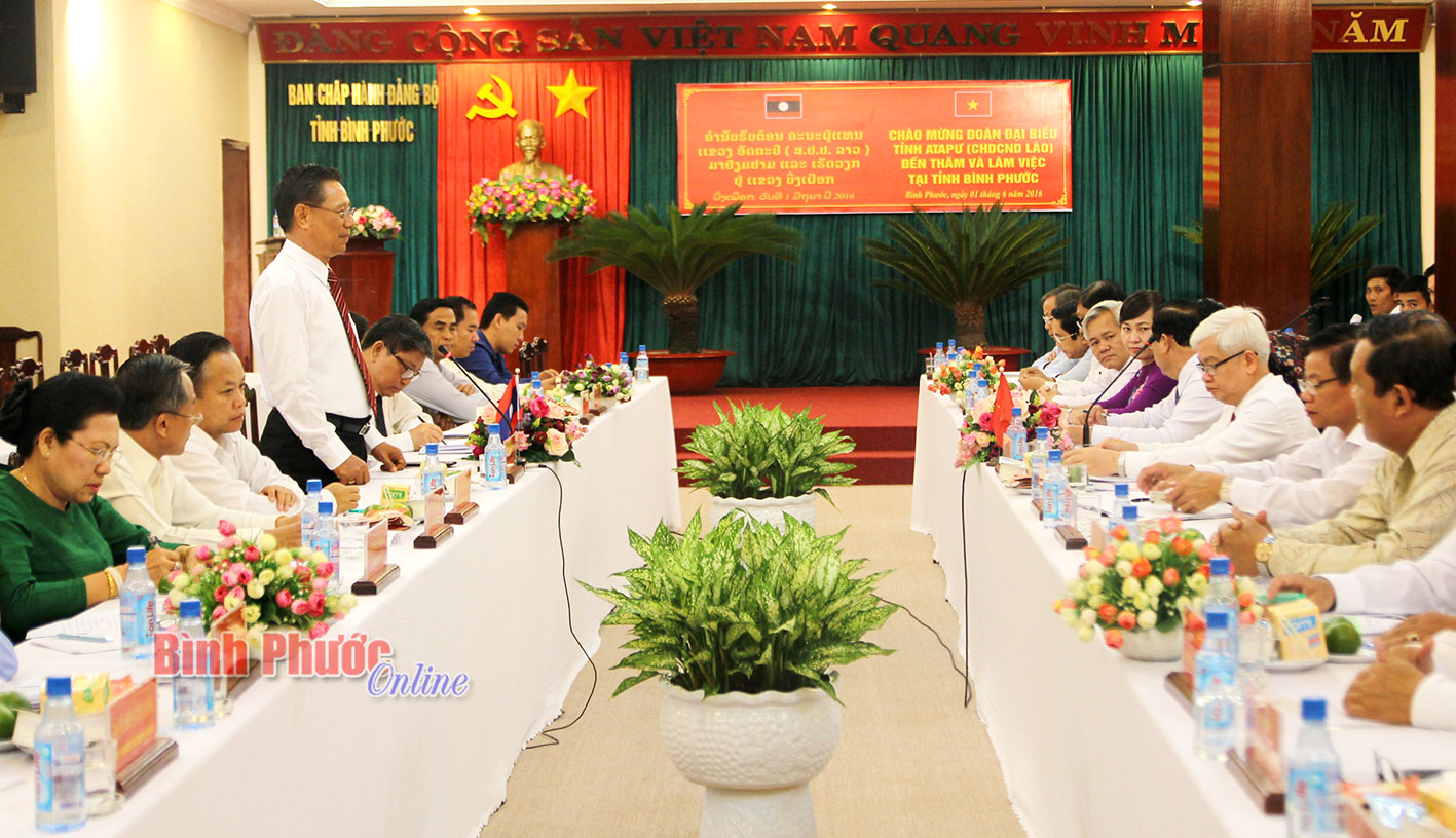 Tiến sĩ Nam Vi Nha Ket ph&aacute;t biểu tại buổi l&agrave;m việc với l&atilde;nh đạo tỉnh B&igrave;nh Phước