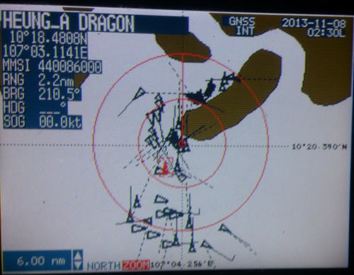 Khu vực xảy ra vụ tai nạn giữa 2 tàu