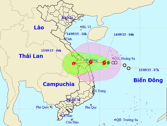 Bão số 3 gió mạnh giật cấp 10, cách bờ biển Đà Nẵng hơn 200km