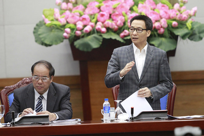 Ph&oacute; thủ tướng Vũ Đức Đam ph&aacute;t biểu chỉ đạo cuộc họp - Ảnh: V.V.T.