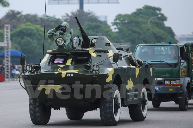 Thiết gi&aacute;p b&aacute;nh hơi của lực lượng Bộ đội Ph&ograve;ng h&oacute;a(Ảnh: Minh Sơn/Vietnam+)