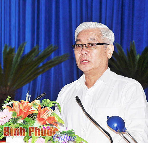 Đồng chí Bí thư Tỉnh ủy Nguyễn Văn Lợi phát biểu khai mạc hội nghị