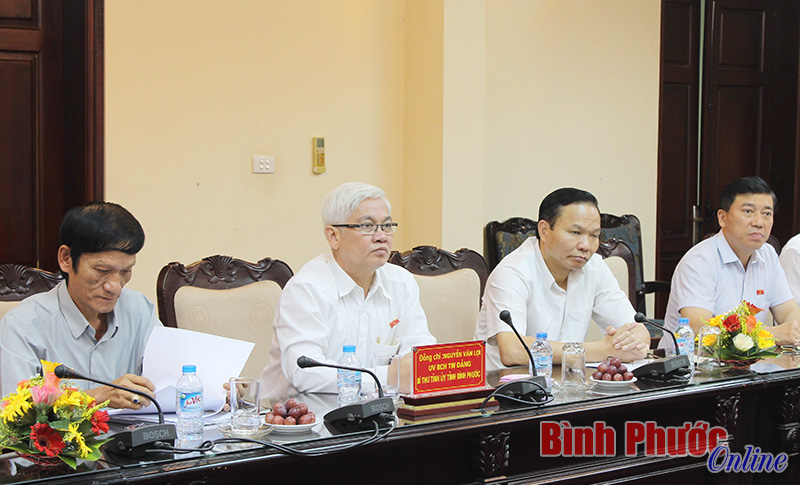 Bí thư Tỉnh ủy Nguyễn Văn Lợi phát biểu tại buổi làm việc